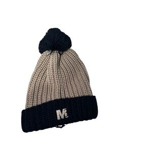 Richardson Two-Tone Knit Beanie with Pom Pom